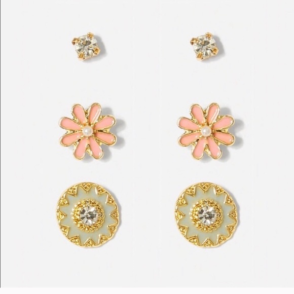 Ocean Dreams Jewelry - Pink Flower Mandela Enamel Earring Set